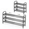 Atrastout 3Tier Shoe Rack for Closet 1632 Expandable ShoeRackAdjustable for Entryway Closet Doorway SturdyMetal Black