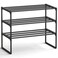 SONGMICS Shoe Rack 3Tier Shoe Organizer Metal Storage Shelf Upright or Upside Down for 812 Pairs Stackable for Entryway 118 x 268 x 217 Inches Black ULSA203B01