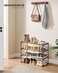 SONGMICS Shoe Rack 3Tier Shoe Organizer Metal Storage Shelf Upright or Upside Down for 812 Pairs Stackable for Entryway 118 x 268 x 217 Inches Black ULSA203B01