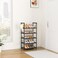 LANTEFUL 5 Tiers Shoe Rack 1215 Pairs Boots Organizer Storage Sturdy Narrow Shoe Shelf for Entryway Closets with Hooks Black