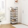LANTEFUL 7 Tiers Shoe Rack 1820 Pairs Boots Organizer Storage Sturdy Narrow Shoe Shelf for Entryway Closets with Hooks Black