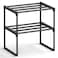 SONGMICS Shoe Rack 2Tier Shoe Organizer Metal Storage Shelf Upright or Upside Down for 36 Pairs Stackable for Entryway 118 x 167 x 148 Inches Black ULSA002B01