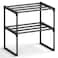 SONGMICS Shoe Rack 2Tier Shoe Organizer Metal Storage Shelf Upright or Upside Down for 36 Pairs Stackable for Entryway 118 x 167 x 148 Inches Black ULSA002B01