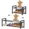 HDDTTZ 2Tier Expandable Shoe RackAdjustable Shoe Shelf Storage Organizer Heavy Duty Metal Free Standing Shoe Rack for Entryway Closet Doorway Black