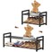 HDDTTZ 2Tier Expandable Shoe RackAdjustable Shoe Shelf Storage Organizer Heavy Duty Metal Free Standing Shoe Rack for Entryway Closet Doorway Black