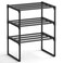 SONGMICS Shoe Rack 3Tier Shoe Organizer Metal Storage Shelf Upright or Upside Down for 48 Pairs Stackable for Entryway 118 x 167 x 215 Inches Black ULSA003B01