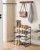 SONGMICS Shoe Rack 3Tier Shoe Organizer Metal Storage Shelf Upright or Upside Down for 48 Pairs Stackable for Entryway 118 x 167 x 215 Inches Black ULSA003B01