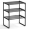 SONGMICS Shoe Rack 3Tier Shoe Organizer Metal Storage Shelf Upright or Upside Down for 48 Pairs Stackable for Entryway 118 x 167 x 215 Inches Black ULSA003B01
