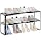 COAPUKT Long Shoe Rack 2Tier Stackable Shoe Organizer for Closet Entryway Hallway Extra Bottom Layer Holds 1215 Pairs Sturdy Durable Waterproof Fabric Shelf SpaceSavingBlack358 Wide