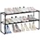 COAPUKT Long Shoe Rack 2Tier Stackable Shoe Organizer for Closet Entryway Hallway Extra Bottom Layer Holds 1215 Pairs Sturdy Durable Waterproof Fabric Shelf SpaceSavingBlack358 Wide