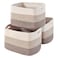 ICERZCZ Storage Baskets for Organizing Shelves Woven Cotton Rope Bins for Baby Nursery Organization Book Toy Towel Organizer 15x11x95 3 Packs Gradient Brown