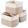 ICERZCZ Storage Baskets for Organizing Woven Cotton Rope Basket for Storage Books Baby Organizing Baskets Toy Storage Basket 15x11x95 3 Packs Off White Brown