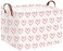 FXOCSHE FXOLCSHE Rectangular Valentines Basketbaby Gift Baskets EmptyPink Gift basket with Handle OrganizerHeart Print easter BasketsGirl Room DecorPink hearts