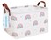 LANGYASHAN Rectangular Storage Bin Collapse Canvas Fabric Cartoon Storage Basket with Handles for Organizing Home Kitchen Boys and Girls Toys Office Closet Shelf BasketsRec Cloud Rainbow