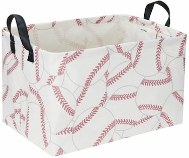 Sanjiaofen Rectangular Baseball Baskets Sport Basket for KidsKids Basket Boys Storage bins with HandlesClothersToysBooks Gifts Storage Baseball