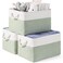 DUHEL Storage Bins 3 Pack Fabric Storage Basket for Collapsible Medium Canvas Storage Baskets for Organizing Shelf Nursery Home Closet WhiteGreen3PCS