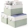 DUHEL Storage Bins 3 Pack Fabric Storage Basket for Collapsible Medium Canvas Storage Baskets for Organizing Shelf Nursery Home Closet WhiteGreen3PCS