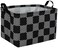 Essme Rectangular Boys BasketKids Storage Basket with Handles for Room DecorCar Storage BinBlack grid