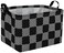 Essme Rectangular Boys BasketKids Storage Basket with Handles for Room DecorCar Storage BinBlack grid