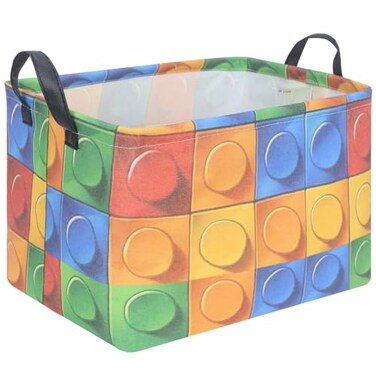 FXOCSHE FXOLCSHE Building brick BasketBuilding block book storage boxLaundry hamperWaterproof foldable Kids laundry basketShelf boxBaby Room decorBuilding block