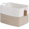 Goodpick Woven Storage Baskets for Organizing Blanket Basket Living Room Rope Baskets for Storage Rectangle Toy Basket With Handles Brown and White 18 x 14 x 12 Inches