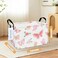 LANGYASHAN Rectangular Storage Bin Collapse Canvas Fabric Cartoon Storage Basket with Handles for Organizing Home Kitchen Boys and Girls Toys Office Closet Shelf Baskets Rec Pink Butterfly