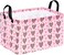 VAIVUSTO Valentines Basket Rec Heart Print Box Hamper Storage Basket Collapsible Organizer Bin Gift Shelf Baskets for Home and Kitchen Storage