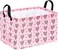 VAIVUSTO Valentines Basket Rec Heart Print Box Hamper Storage Basket Collapsible Organizer Bin Gift Shelf Baskets for Home and Kitchen Storage