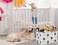 Essme Rectangular Dog Basket Cute Storage Basket with Handles for Room Decor Dog BinsPuppy Storage BinDog Paw