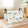LANGYASHAN Rectangular Storage Bin Collapse Canvas Fabric Cartoon Storage Basket with Handles for Organizing Home Kitchen Boys and Girls Toys Office Closet Shelf Baskets Rec animal