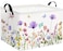 HIYAGON Rectangular Baby Girl Basket Kids Baby Storage Basket Toy Storage Bin Organizer Box Room DecorPurple Flower
