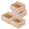 Coobbar Rustic Wood Box 4Piece Square Storage Set Small Wooden Box for Collectibles Succulent Pots Home Decor Desktop Drawer Organizer 4 x 4