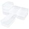 Thintinick 8 Pack Rectangular Clear Plastic Storage Containers Box with Hinged Lid for Beads and Other Small Craft Items 492 x 335 x 138 inch