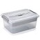 BTSKY Stack Carry Box Clear Plastic Storage Container Stackable Home Utility Box with Removable Tray MultiPurpose Storage Bin for Organizing Stationery Sewing Art Craft SuppliesGrey
