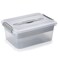 BTSKY Stack Carry Box Clear Plastic Storage Container Stackable Home Utility Box with Removable Tray MultiPurpose Storage Bin for Organizing Stationery Sewing Art Craft SuppliesGrey