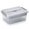BTSKY Stack Carry Box Clear Plastic Storage Container Stackable Home Utility Box with Removable Tray MultiPurpose Storage Bin for Organizing Stationery Sewing Art Craft SuppliesGrey