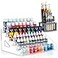 ARFETIGO 6Layer Acrylic Organizer with Brush Holder Easy Assembly Storage Rack for Craft Hobby Miniature Models Light Can Holder Gray