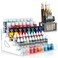 ARFETIGO 6Layer Acrylic Organizer with Brush Holder Easy Assembly Storage Rack for Craft Hobby Miniature Models Light Can Holder Gray