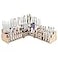 HG Art Concepts Mezzo Artist Brush and Paint Tube Organizer Rack 3 Piece Set Wood Grain Laminate MultiLayer Storage Display Stand for paintbrushes Oil Acrylic Paints
