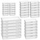 Goodma 36 Pieces Mixed Sizes Rectangular Empty Mini Plastic Organizer Storage Box Containers with Hinged Lids for Small Items and Other Craft Projects Transparent