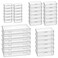 Goodma 36 Pieces Mixed Sizes Rectangular Empty Mini Plastic Organizer Storage Box Containers with Hinged Lids for Small Items and Other Craft Projects Transparent