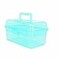 BangQiao Multipurpose Plastic Art and Craft Supply Storage Container Bin Case with Removable Tray and Handle First Aid Box Organizer ClearGreen