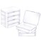 ZORRITA 6 Pack Small Plastic Containers with Hinged Lids Rectangle Clear Plastic Storage Boxes for Beads Jewelry Game Pieces and Crafts Items 45 x 33 x 11 Inch