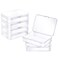 ZORRITA 6 Pack Small Plastic Containers with Hinged Lids Rectangle Clear Plastic Storage Boxes for Beads Jewelry Game Pieces and Crafts Items 45 x 33 x 11 Inch