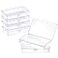 ZORRITA 6 Pack Small Plastic Containers with Hinged Lids Rectangle Clear Storage Boxes for Beads Jewelry Game Pieces Crafts Items and Office Supplies 52 x 3 x 12Inch