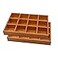 Cregugua 2 Pack Wooden Sorting Tray Grid Display Wood Divided Organizer Brown finished Section Box 12 Compartments129 x 91 x 155 Inch Each Tray