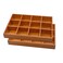 Cregugua 2 Pack Wooden Sorting Tray Grid Display Wood Divided Organizer Brown finished Section Box 12 Compartments129 x 91 x 155 Inch Each Tray