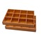 Cregugua 2 Pack Wooden Sorting Tray Grid Display Wood Divided Organizer Brown finished Section Box 12 Compartments129 x 91 x 155 Inch Each Tray