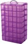 Sooyee 7 Layers Stackable Storage Container 70 Adjustable Compartments Stackable Storage Container for Kids Toys Art Crafts Jewelry Supplies Mini Case Letter Sticker IncludedClearPurple