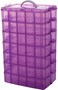 Sooyee 7 Layers Stackable Storage Container 70 Adjustable Compartments Stackable Storage Container for Kids Toys Art Crafts Jewelry Supplies Mini Case Letter Sticker IncludedClearPurple